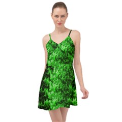Green Abstract Fractal Background Summer Time Chiffon Dress by Pakrebo