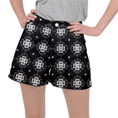 Ornament Flowers Seamless Geometric Ripstop Shorts by Pakrebo