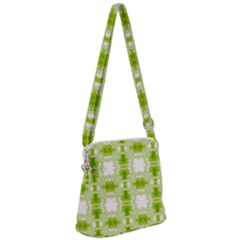 Seamless Wallpaper Background Green White Zipper Messenger Bag by Pakrebo