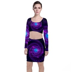 Fractal Spiral Space Galaxy Top And Skirt Sets by Pakrebo