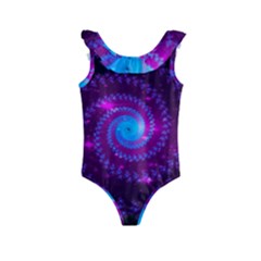 Fractal Spiral Space Galaxy Kids  Frill Swimsuit by Pakrebo