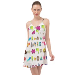 Shapes Abstract Set Pack Summer Time Chiffon Dress by Pakrebo