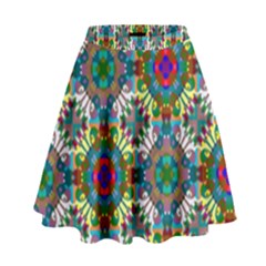 Seamless Pattern Decoration High Waist Skirt by Pakrebo