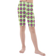 Seamless Geometric Blur Lines Kids  Mid Length Swim Shorts by Pakrebo