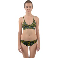 Seamless Wallpaper Digital Art Wrap Around Bikini Set by Pakrebo