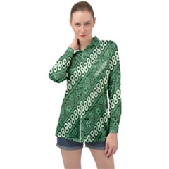 Batik Pattern Java Indonesia Long Sleeve Satin Shirt