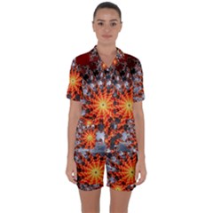 Fractal Rendering Spiral Twist Art Satin Short Sleeve Pyjamas Set by Pakrebo