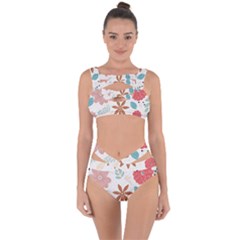 Nature Shape Leaves Flowers Art Bandaged Up Bikini Set  by Pakrebo