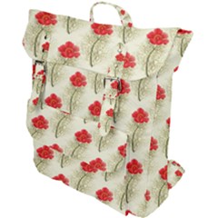 Floral Background Scrapbook Vintage Buckle Up Backpack by Pakrebo