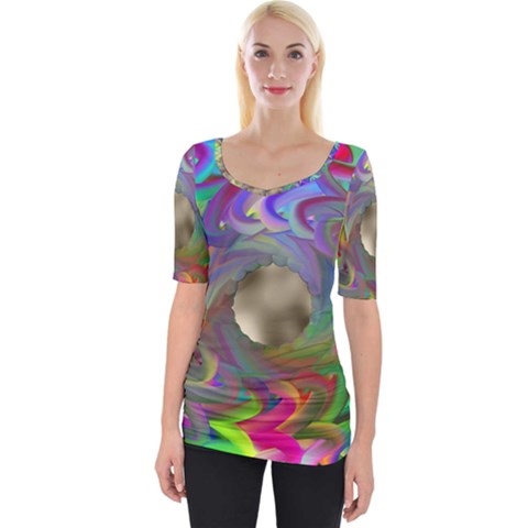 Rainbow Plasma Neon Wide Neckline Tee by HermanTelo