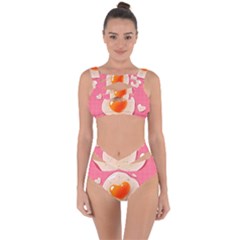 Omelette Heart Pink Valentine Bandaged Up Bikini Set  by Bajindul