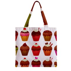 Chocolate Cake Muffin Zipper Grocery Tote Bag by Bajindul