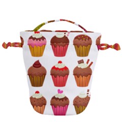 Chocolate Cake Muffin Drawstring Bucket Bag by Bajindul