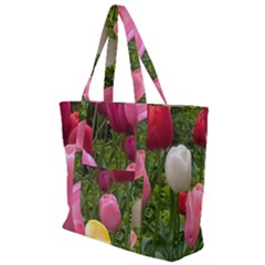 Home Chicago Tulips Zip Up Canvas Bag by bloomingvinedesign
