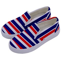 Patriotic Ribbons Kids  Canvas Slip Ons by Mariart