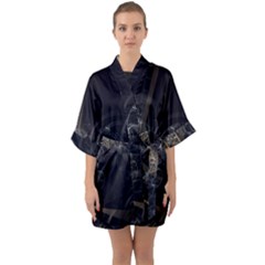Fractal Abstract Rendering Quarter Sleeve Kimono Robe by Bajindul