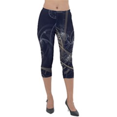 Fractal Abstract Rendering Lightweight Velour Capri Leggings  by Bajindul