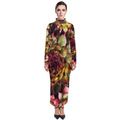 Plant Succulents Succulent Turtleneck Maxi Dress by Pakrebo