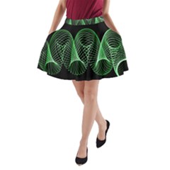 Abstract Desktop Background Green A-line Pocket Skirt by Pakrebo