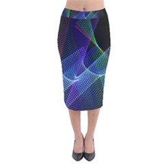 Abstract Desktop Background Velvet Midi Pencil Skirt by Pakrebo