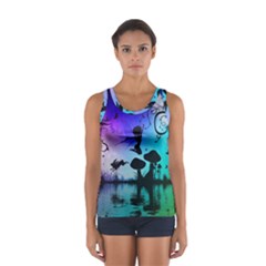 Cute Fairy Dancing In The Night Sport Tank Top  by FantasyWorld7