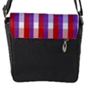 Gingham Pattern Line Flap Closure Messenger Bag (S) View1