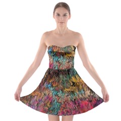 Oil Paint Strapless Bra Top Dress by Bajindul