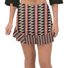 Zigzag Tribal Ethnic Background Fishtail Mini Chiffon Skirt by Pakrebo