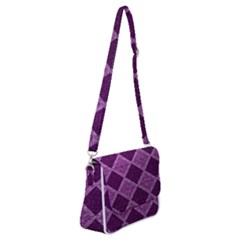 Purple Pattern Shoulder Bag With Back Zipper by Pakrebo
