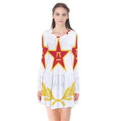 Badge Of People s Liberation Army Rocket Force Long Sleeve V-neck Flare Dress by abbeyz71