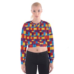 Lego Background Game Cropped Sweatshirt by Mariart