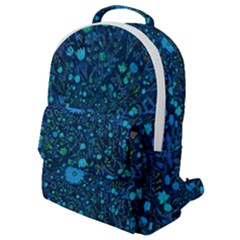 Light Blue Medieval Flowers Flap Pocket Backpack (small)