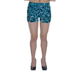 Pool Swimming Pool Water Blue Skinny Shorts by Pakrebo