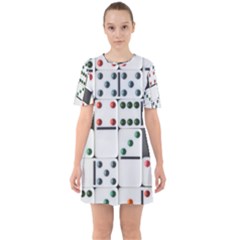 Dominos Dots Fun Sixties Short Sleeve Mini Dress by Pakrebo