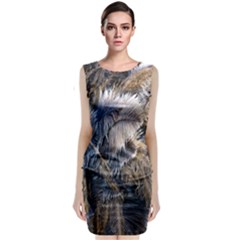 Dried Leafed Plants Sleeveless Velvet Midi Dress by Pakrebo