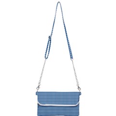 Gingham Plaid Fabric Pattern Blue Mini Crossbody Handbag by HermanTelo