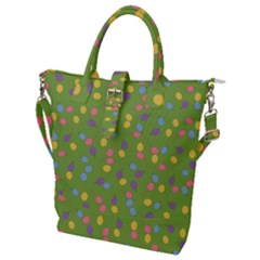 Balloon Grass Party Green Purple Buckle Top Tote Bag by HermanTelo
