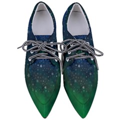 Background Blue Green Stars Night Pointed Oxford Shoes by HermanTelo