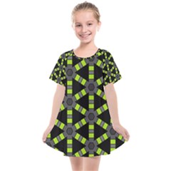 Backgrounds Green Grey Lines Kids  Smock Dress by HermanTelo