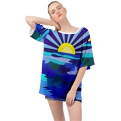 Sunset On The Lake Oversized Chiffon Top by bloomingvinedesign