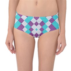 Texture Violet Mid-waist Bikini Bottoms by Alisyart