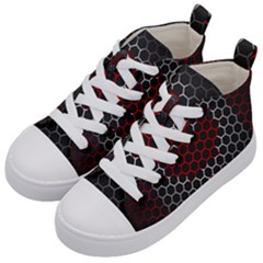 Canada Flag Hexagon Kids  Mid-top Canvas Sneakers by HermanTelo