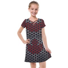 Canada Flag Hexagon Kids  Cross Web Dress by HermanTelo