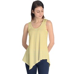 Gingham Plaid Fabric Pattern Yellow Sleeveless Tunic by HermanTelo
