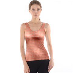 Gingham Plaid Fabric Pattern Red Tank Top