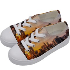 View Of High Rise Buildings During Day Time Kids  Low Top Canvas Sneakers by Pakrebo