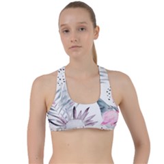 Tropical Flamingos Criss Cross Racerback Sports Bra by Sobalvarro