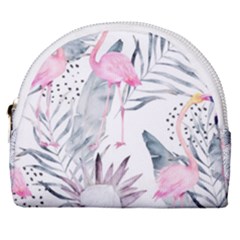 Tropical Flamingos Horseshoe Style Canvas Pouch by Sobalvarro