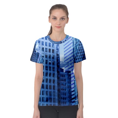 City Blue Building Construction Women s Sport Mesh Tee by Pakrebo