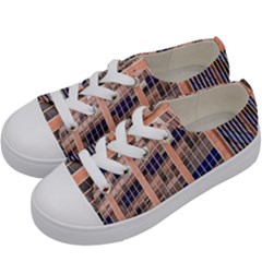 Low Angle Photography Of Beige And Blue Building Kids  Low Top Canvas Sneakers by Pakrebo